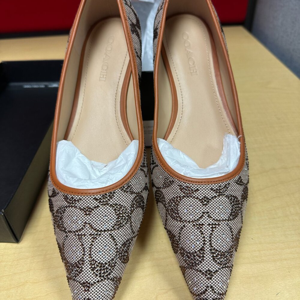 Coach Daphne Crystal Signature Jacquard Flats